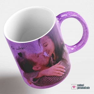 cana glitter mov personalizata